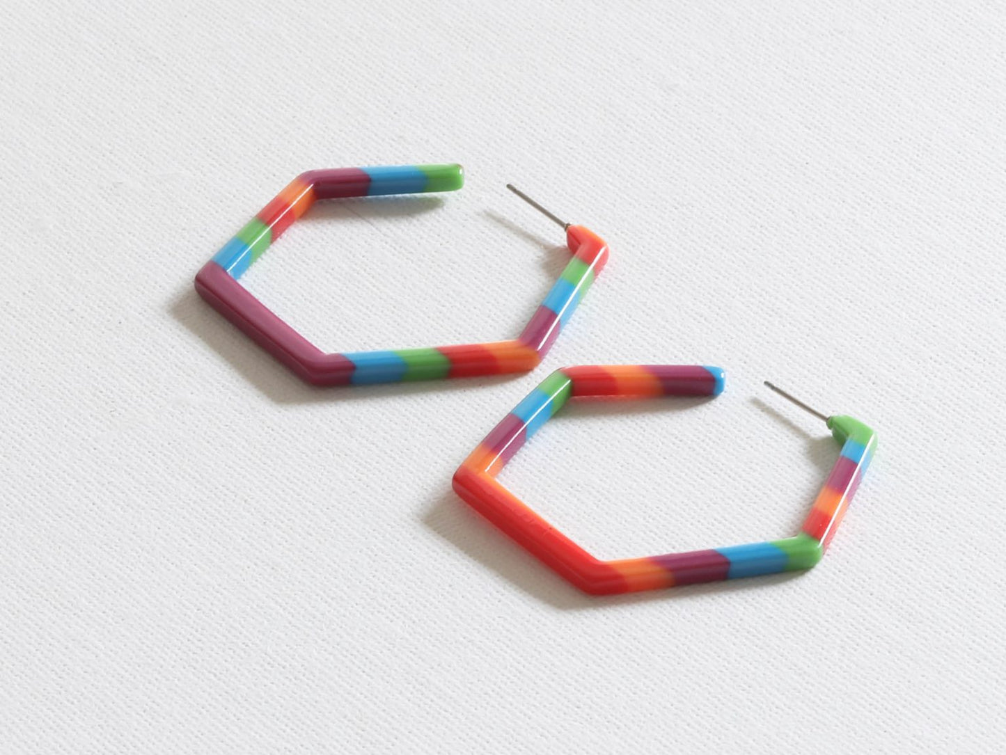 Camelia Resin Multitone Earrings 1810 - mix