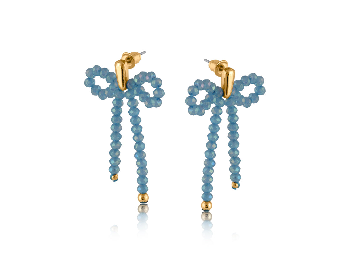 Belle Fine Bow Earrings 3603 - Blue
