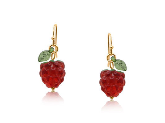 Malina Raspberry Dangle Earrings 3733 - Red