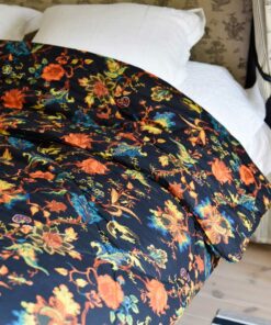 DOUBLE QUILTED THROW- BURNT ORANGE PRINT