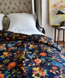 DOUBLE QUILTED THROW- BURNT ORANGE PRINT