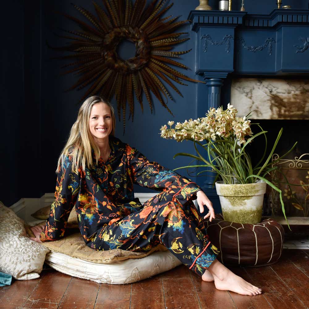 BURNT ORANGE PRINT PYJAMAS S/M
