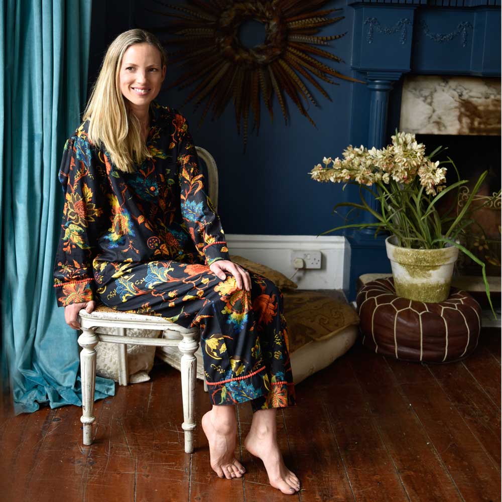 BURNT ORANGE PRINT PYJAMAS M/L