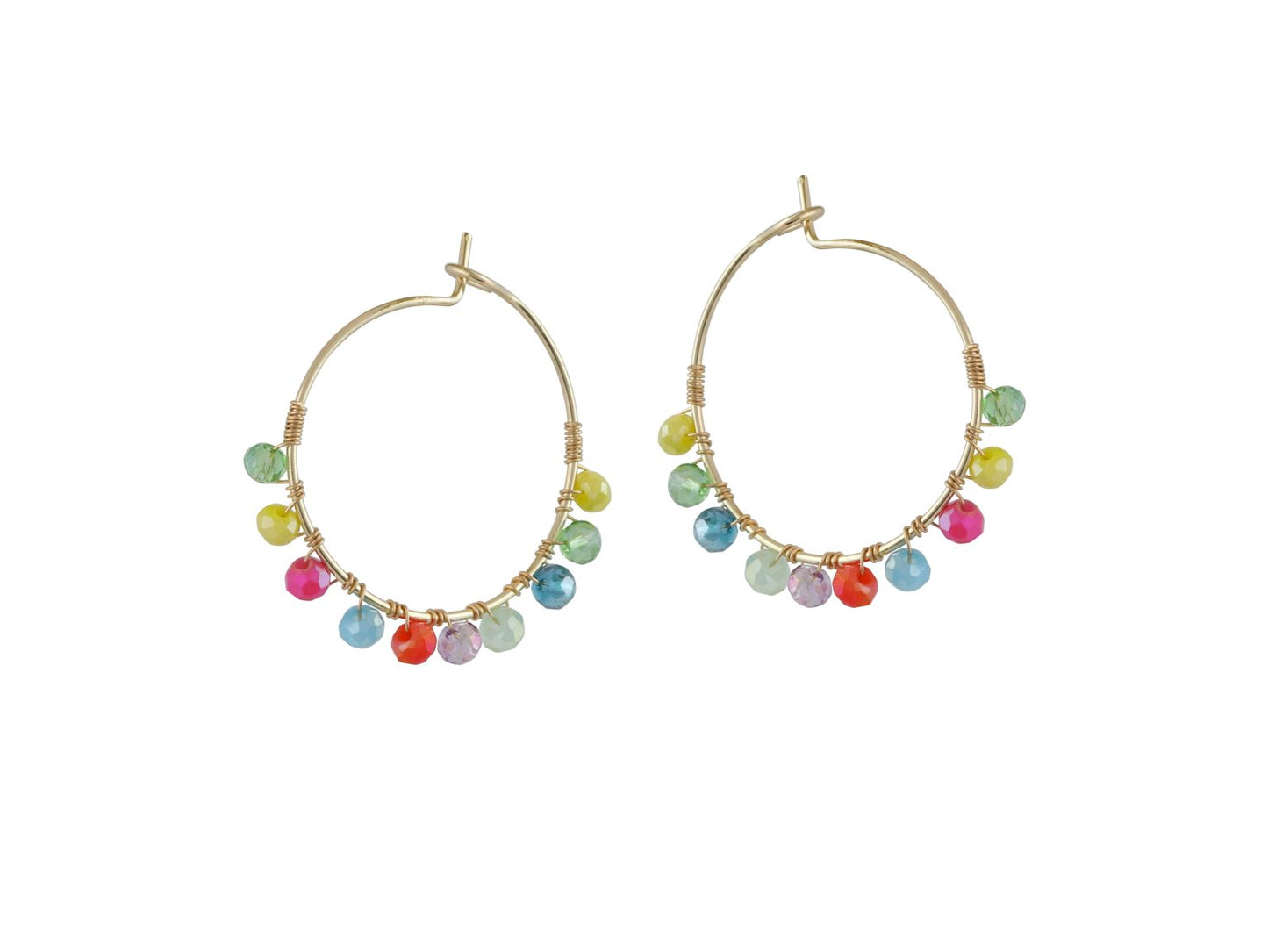 Cressida Beaded Hoop Earrings 2868 - NEON MULTI