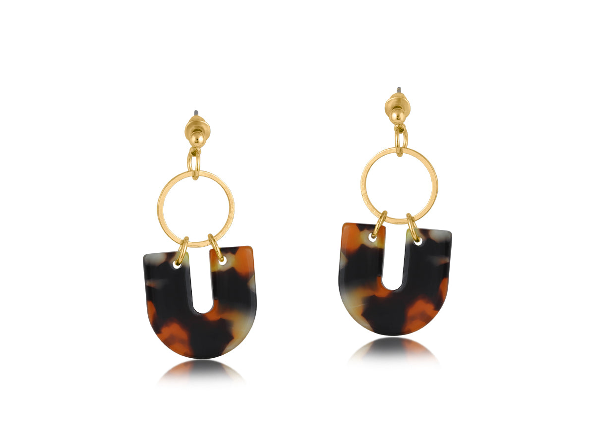 Hortense Metal And Resin Geo Statement Stud Earrin