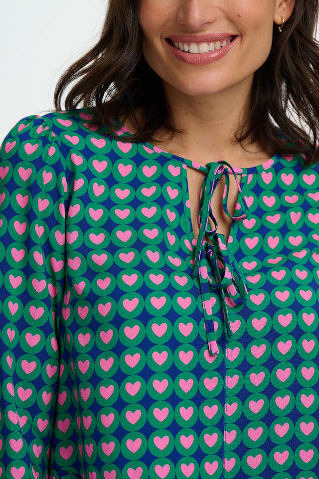 NAVY, HEART TILE OLINA TOP