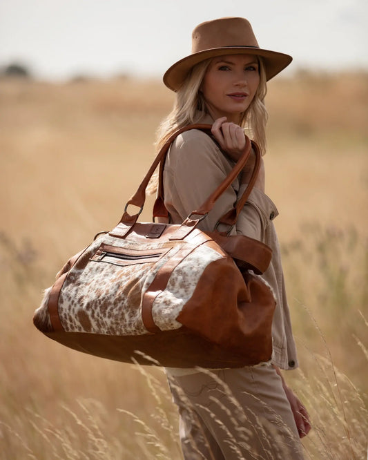 Chestnut Cowhide Travel Bag