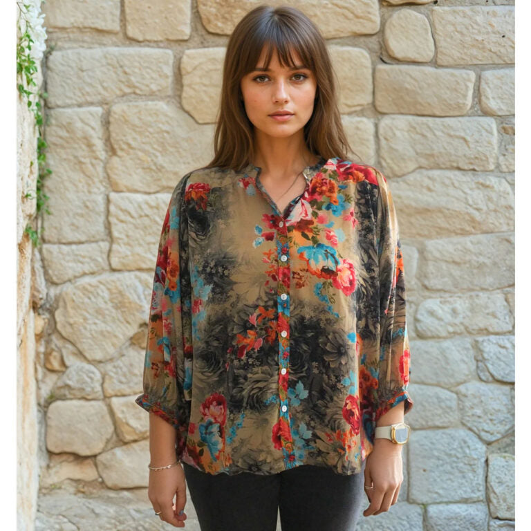 Floral Print Button Down Shirt