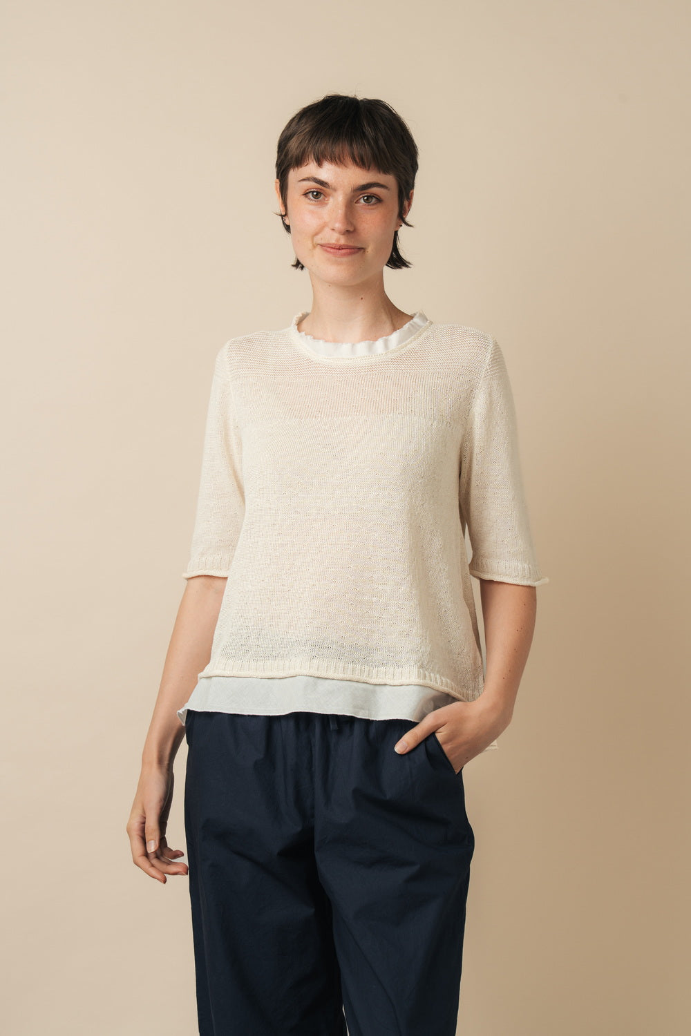 Stichill Short Sleeve Sweater Linen