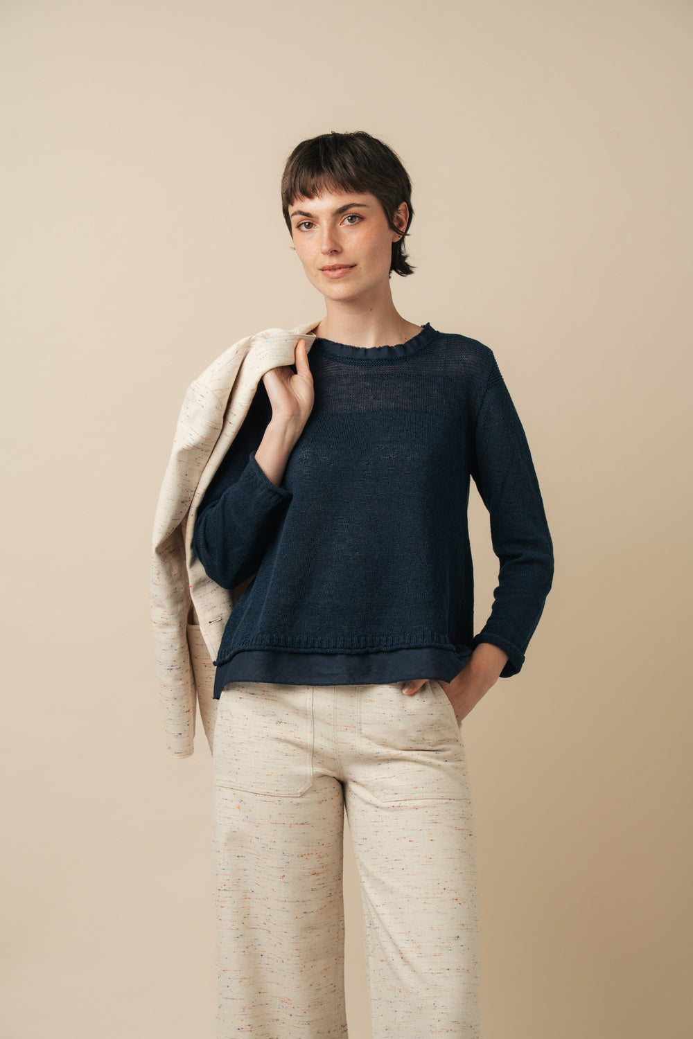 Stichill Short Sleeve Sweater Linen