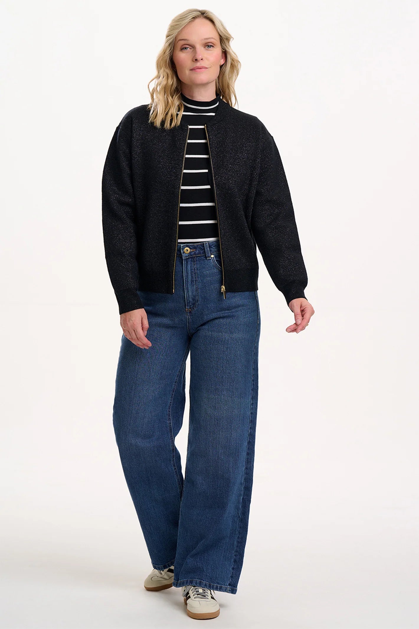 Solana Black Sparkle Bomber 20