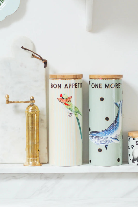 YVONNE ELLEN STORAGE JAR LRG WHALE