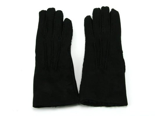 Hand Sewn Ladies Lambskin Gloves - Black