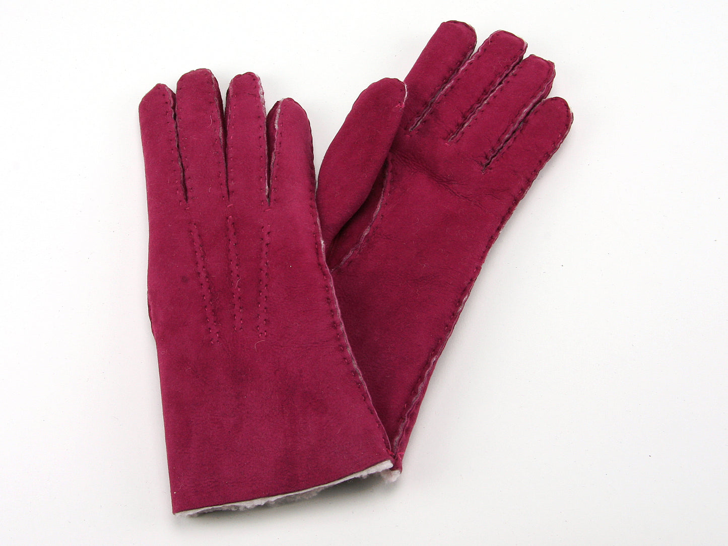 Hand Sewn Ladies Lambskin Gloves - Pink