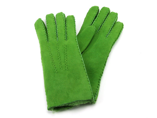 Hand Sewn Ladies Lambskin Gloves - Apple