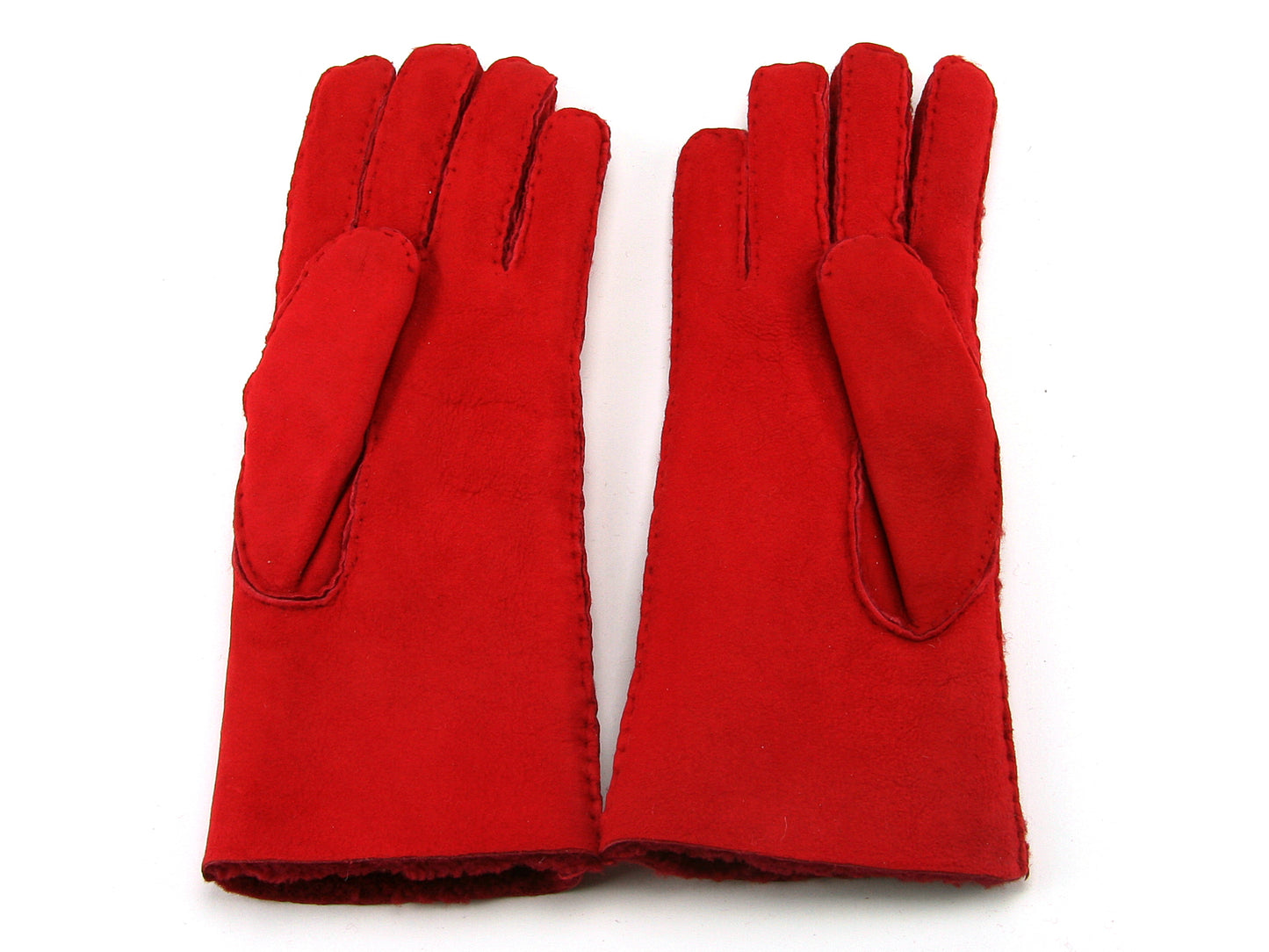 Hand Sewn Ladies Lambskin Gloves - Red