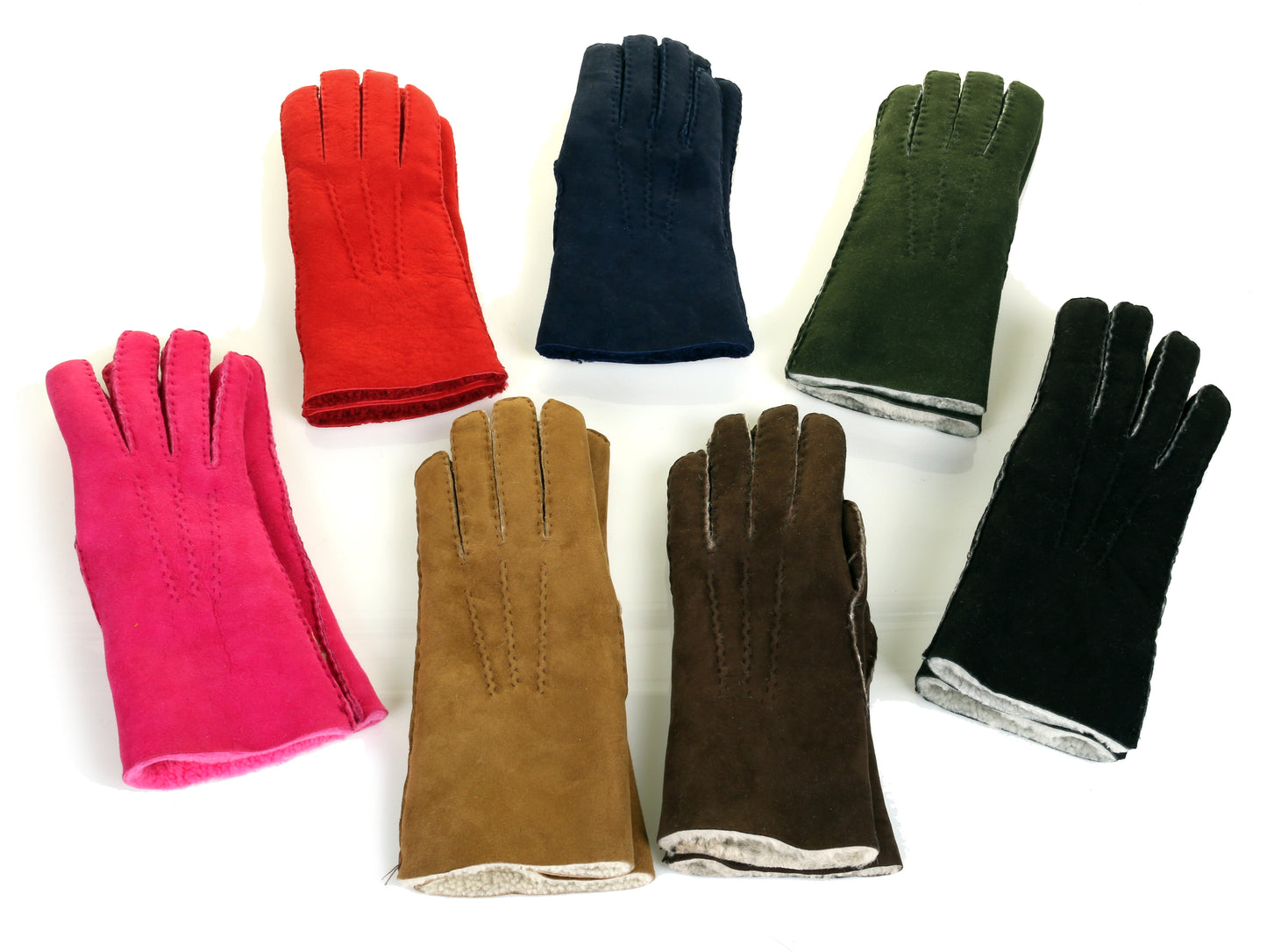 Hand Sewn Ladies Lambskin Gloves - Red