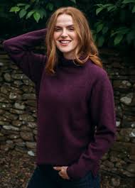 Corry Ladies Raglan Sweater Blackgrape