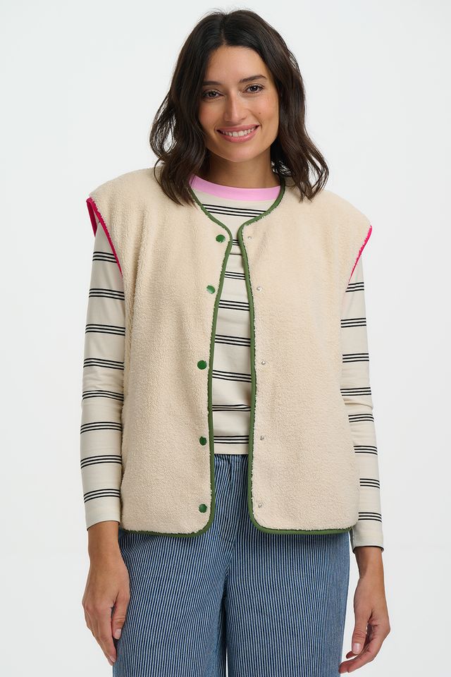 OATMEAL SOPHIE FLEECE GILET