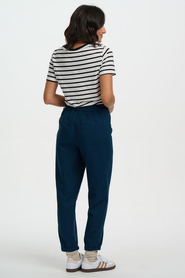 BLACK/TEAL, THIN  STRIPE  ROWAN TROUSERS