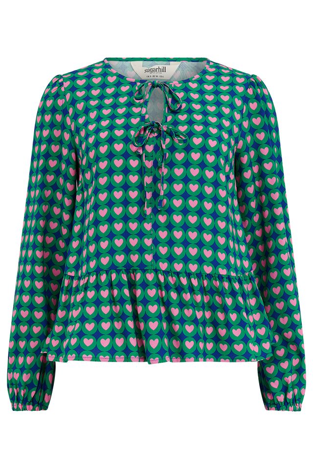 NAVY, HEART TILE OLINA TOP