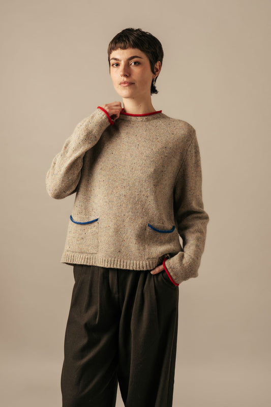 Tweed Nep Sweater Sand
